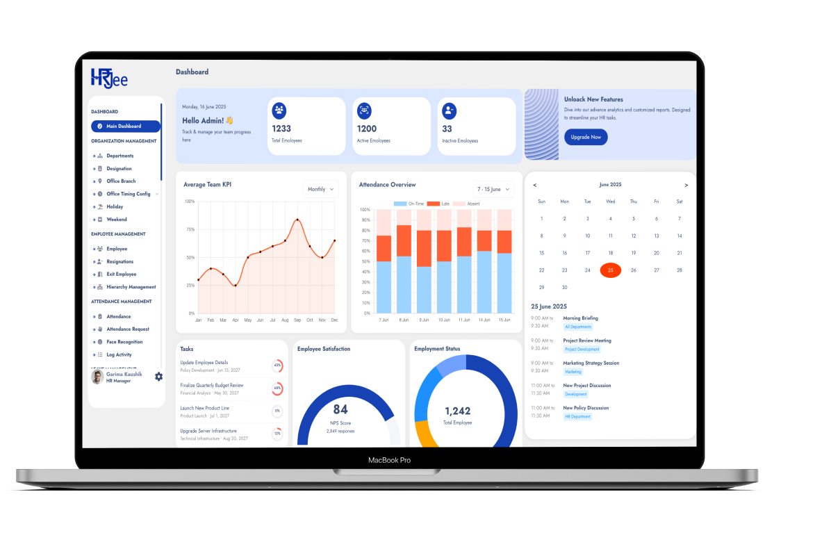 HRJee Dashboard Interface